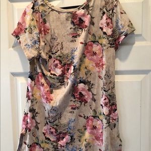 Pinc Tan Floral Tunic Top